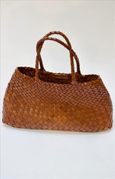 Bolsa Roberta Woven Leather Tote Bag | Tan